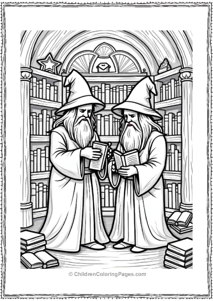 Lord Of The Rings Wizards In A Magical Library Free PDF Printable