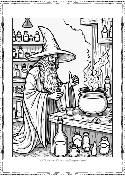 Lord Of The Rings Wizards Mixing Potions In A Workshop Free PDF Printable