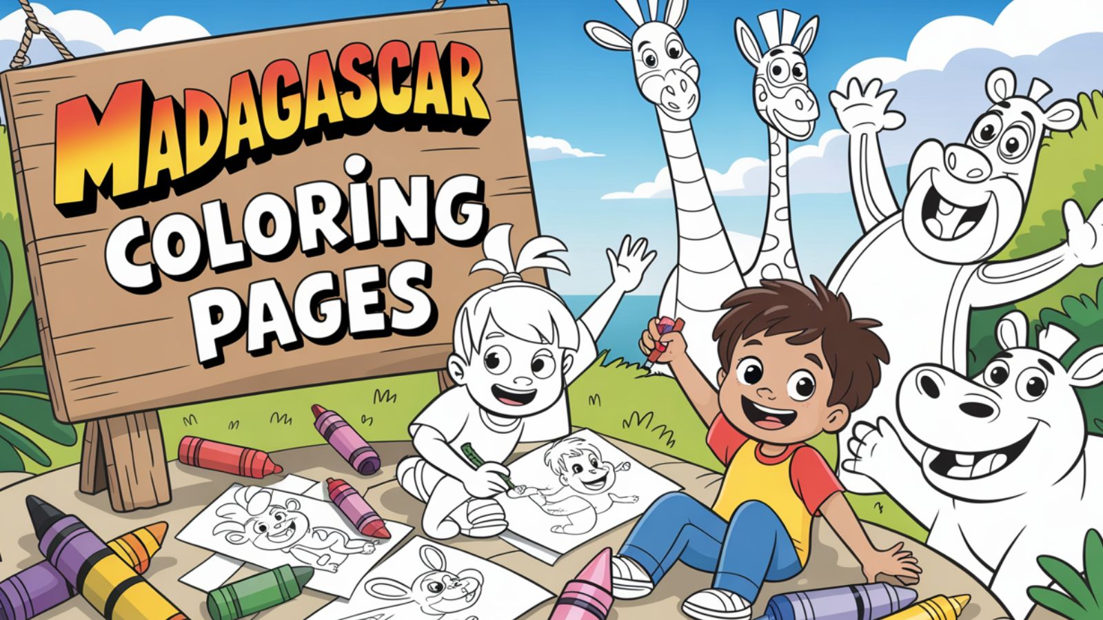 Madagascar Coloring Pages – Free PDF Printables🐾🦁🦛🦒🦓