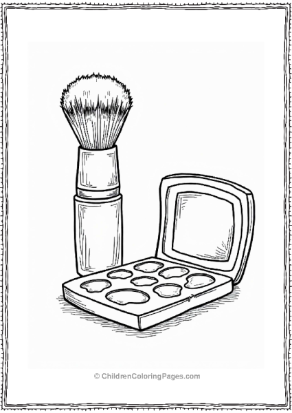 Makeup Brush And Palette Outline Free PDF Printable