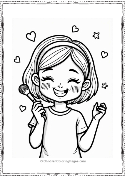 Makeup Fun Character With Brush Free PDF Printable