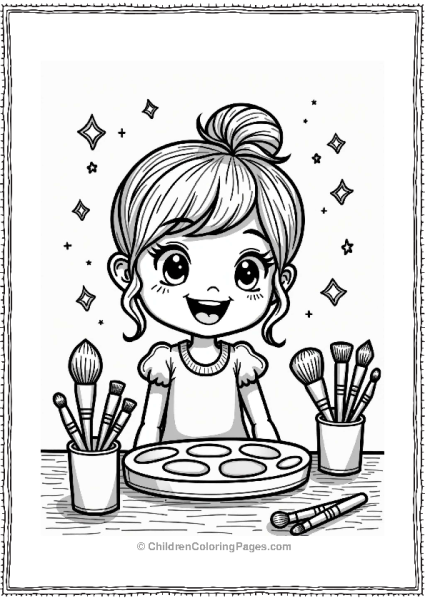 Makeup Fun With Colorful Brushes Free PDF Printable