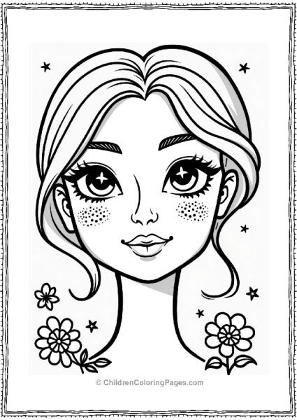 Makeup Illustration With Flowers Free PDF Printable