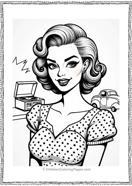 Makeup Theme 1950s Glamorous Beauty Illustration Free PDF Printable