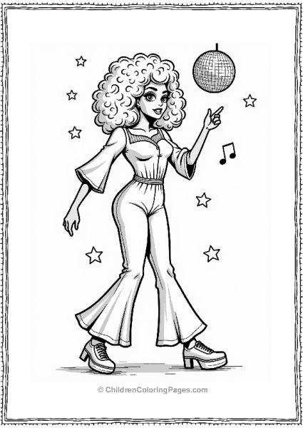 Makeup Theme 1970s Disco Queen Dancing Under A Disco Ball Free PDF Printable