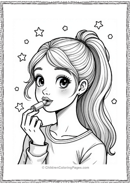 Makeup Theme Chic Girl Applying Lip Balm Free PDF Printable