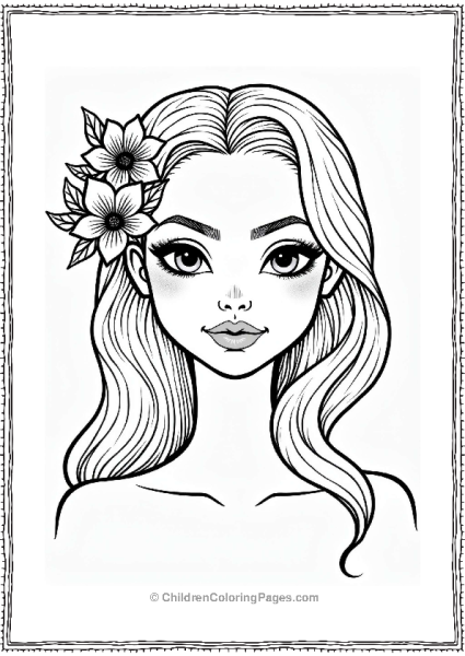 Makeup Theme Elegant Girl With Floral Hair Free PDF Printable