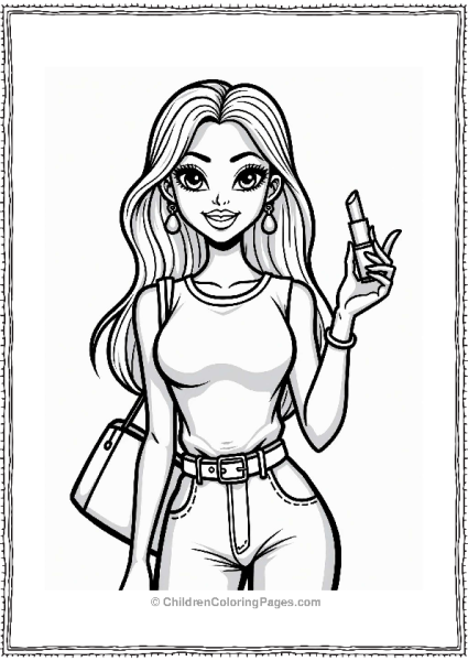 Makeup Theme Fashionable Lipstick Character Free PDF Printable