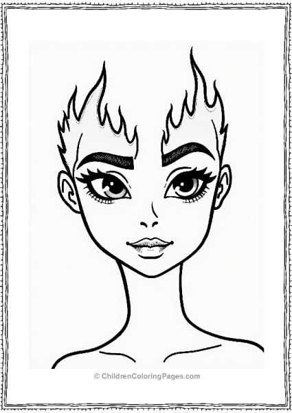 Makeup Theme Flame Eyebrows Character Design Free PDF Printable