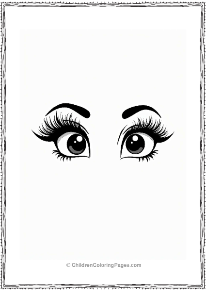 Makeup Theme Glamorous False Eyelashes Illustration Free PDF Printable