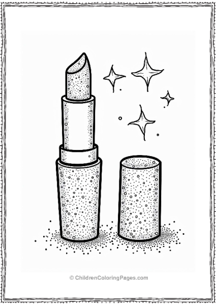 Makeup Theme Glittery Lipstick With Stars Free PDF Printable