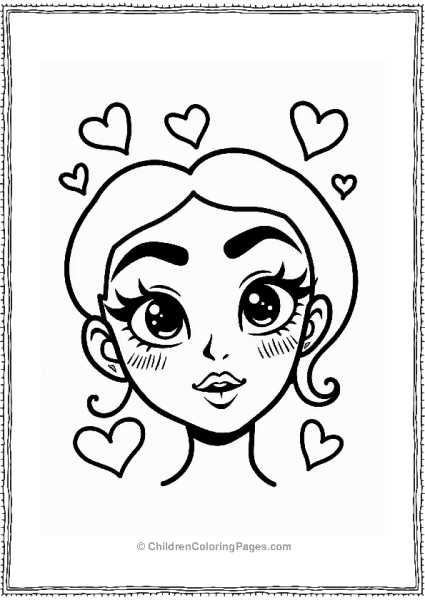 Makeup Theme Heart Shaped Eyebrows Illustration Free PDF Printable