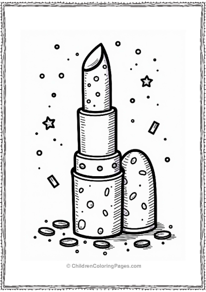 Makeup Theme Party Lipstick Illustration Free PDF Printable