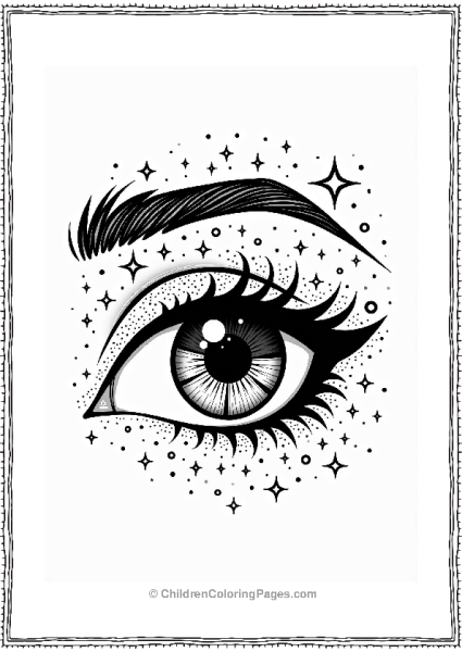 Makeup Theme Sparkling Eyeshadow Illustration Free PDF Printable