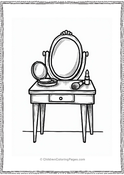 Makeup Vanity With Essential Products Free PDF Printable