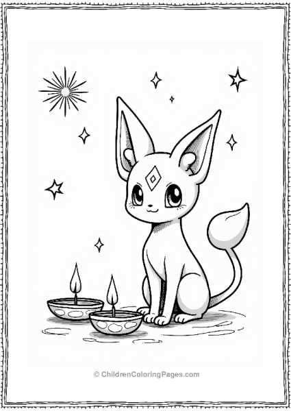 Mew Celebrating Diwali With Diyas And Fireworks 1 Free PDF Printable