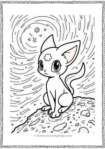 Mew Exploring A Colorful Nebula Free PDF Printable