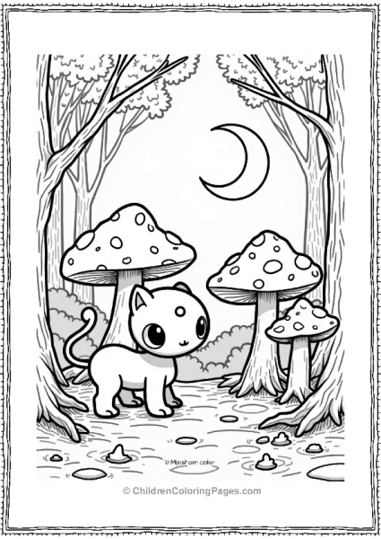 Mew Exploring Glowing Mushrooms 1 Free PDF Printable