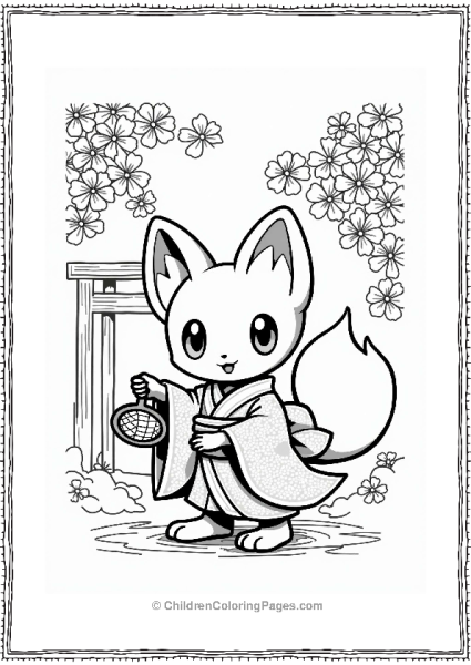 Mew In A Japanese Festival Free PDF Printable