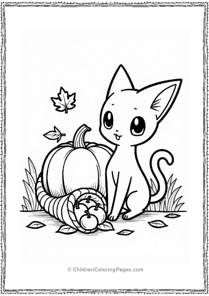 Mew In A Thanksgiving Scene Free PDF Printable