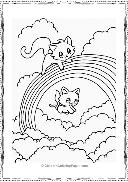 Mew Leaping Through A Rainbow Free PDF Printable
