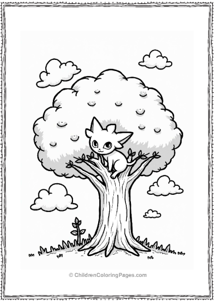 Mew Nurturing A Sapling Free PDF Printable
