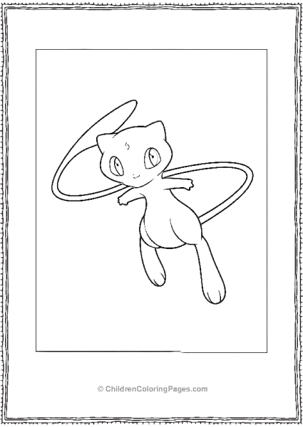 Mew Pokemon With Big Eyes Long Tail Free PDF Printable