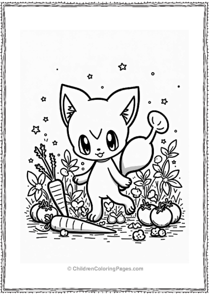 Mew Tending A Colorful Garden Free PDF Printable