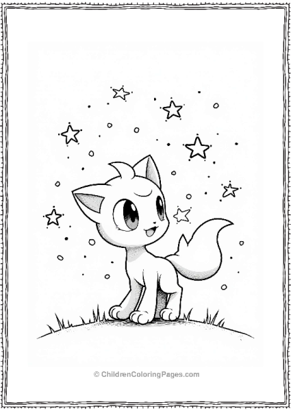 Mew Touching Twinkling Stars Free PDF Printable