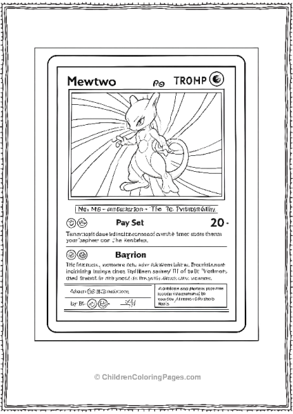 Mewtwo Pokemon Card With Psychic Ability Free PDF Printable