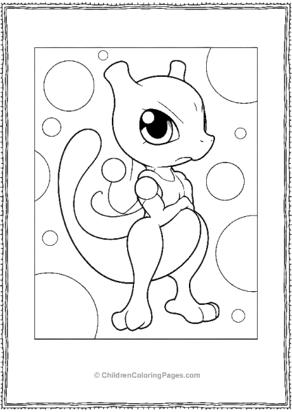 Mewtwo Pokemon With A Serious Expression Free PDF Printable