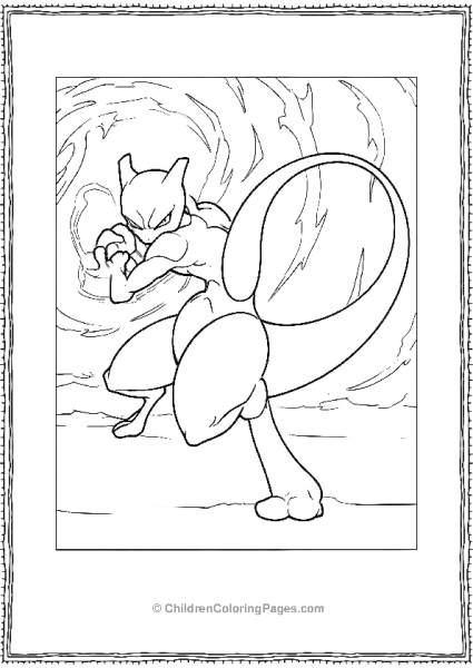 Mewtwo With A Menacing Expression Free PDF Printable