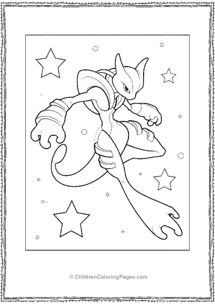 Mewtwo With Armor Dynamic Pose Free PDF Printable