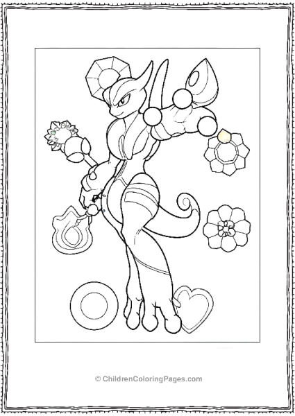Mewtwo With Gems On Its Head Free PDF Printable
