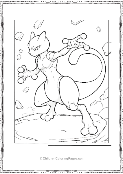 Mewtwo With Menacing Expression Free PDF Printable