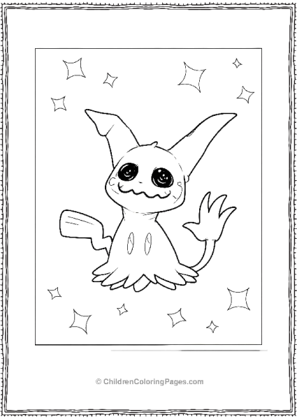 Mimikyu Pokemon With Black Eyes Free PDF Printable