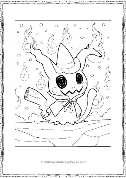 Mimikyu Wearing A Witch Hat Free PDF Printable