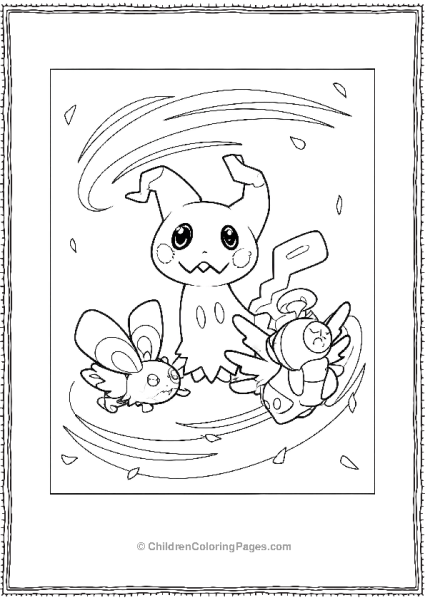 Mimikyu With Combee And Cutiefly Free PDF Printable