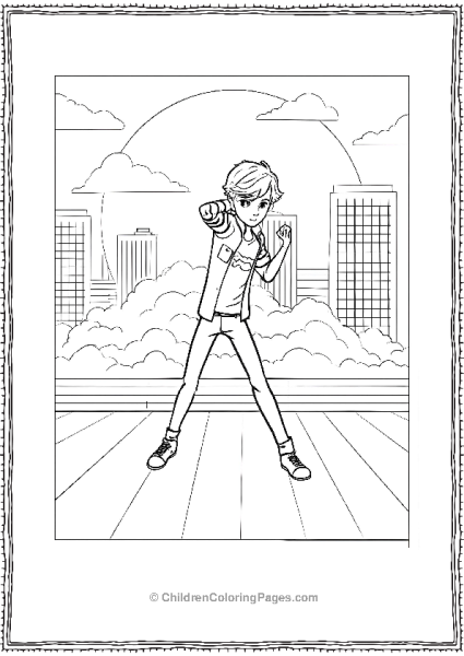 Miraculous Ladybug Adrien Throwing A Punch Free PDF Printable
