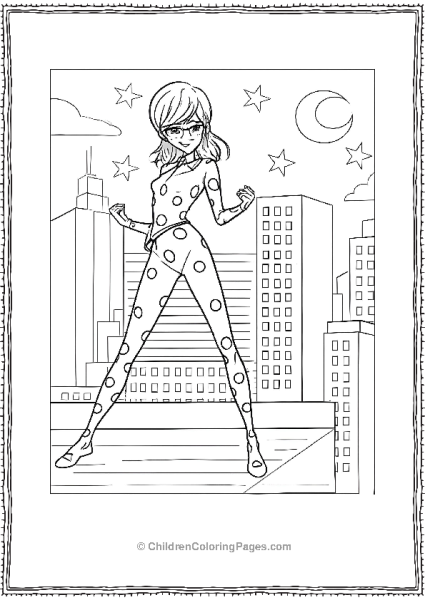 Miraculous Ladybug In A Stary Night Free PDF Printable