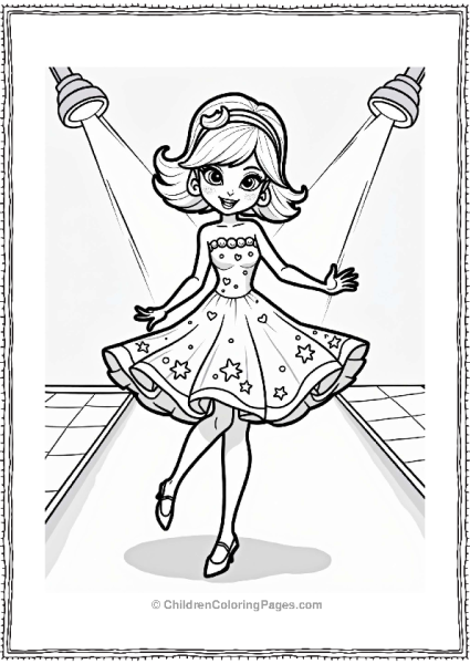 Miraculous Ladybug Marinette In A Stylish Dress On The Runway Free PDF Printable