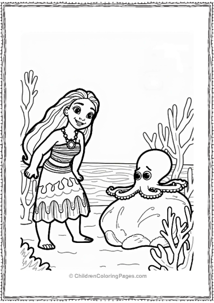 Moana And The Shy Octopus Free PDF Printable