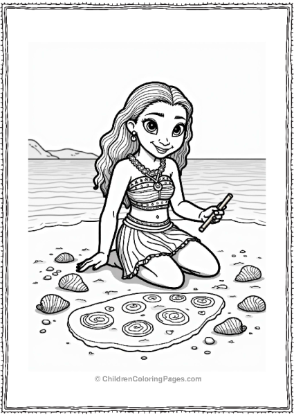 Moana Drawing In The Sand Free PDF Printable