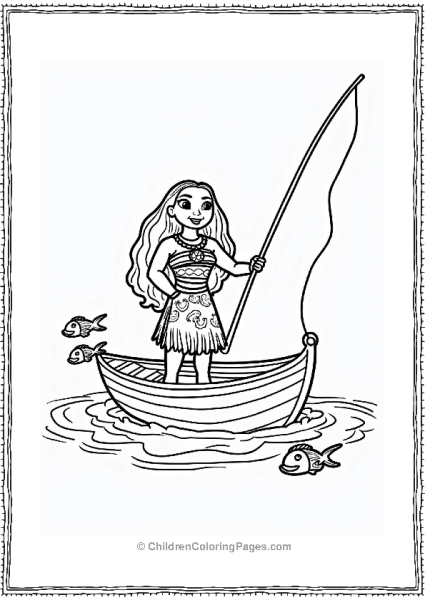 Moana Fishing With A Net Free PDF Printable