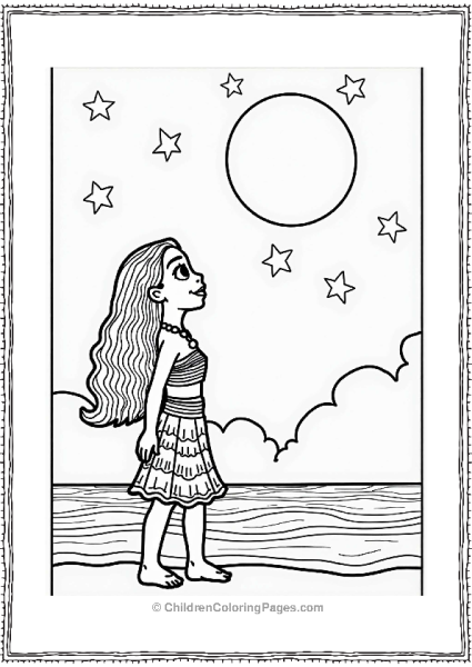 Moana Under A Starry Night Sky Free PDF Printable