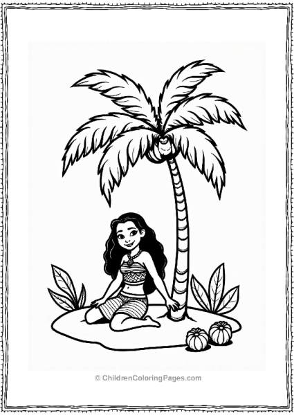 Moana Under The Coconut Tree Free PDF Printable