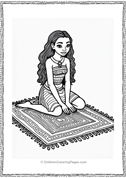 Moana Weaving A Colorful Mat Free PDF Printable