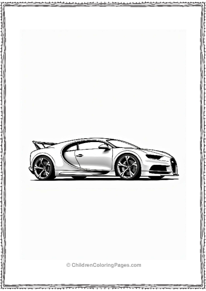 Modern Bugatti Chiron Side View Free PDF Printable