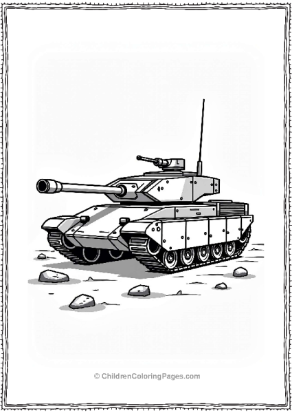 Modern Military Tank Illustration Free PDF Printable