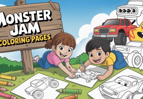 Monster Jam Coloring Pages – Free PDF Printables  🏁🚚🎯🏟️